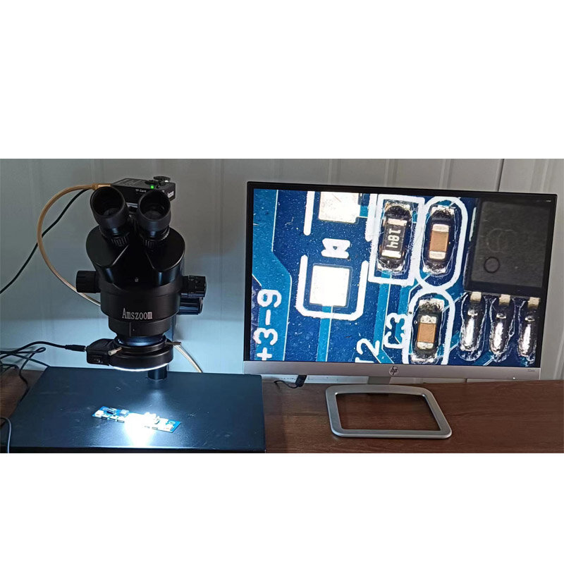 48MP HDMI cyfrowy Microscopio z USB 3.5X-90X Simul-ogniskowy zestaw do naprawy biżuterii mikroskop Stereo lutowania PCB