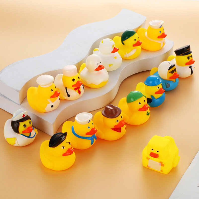 Juguetes de baño para bebés, pato amarillo con sonido de apretón, flotador de goma suave, juguete de agua para niños