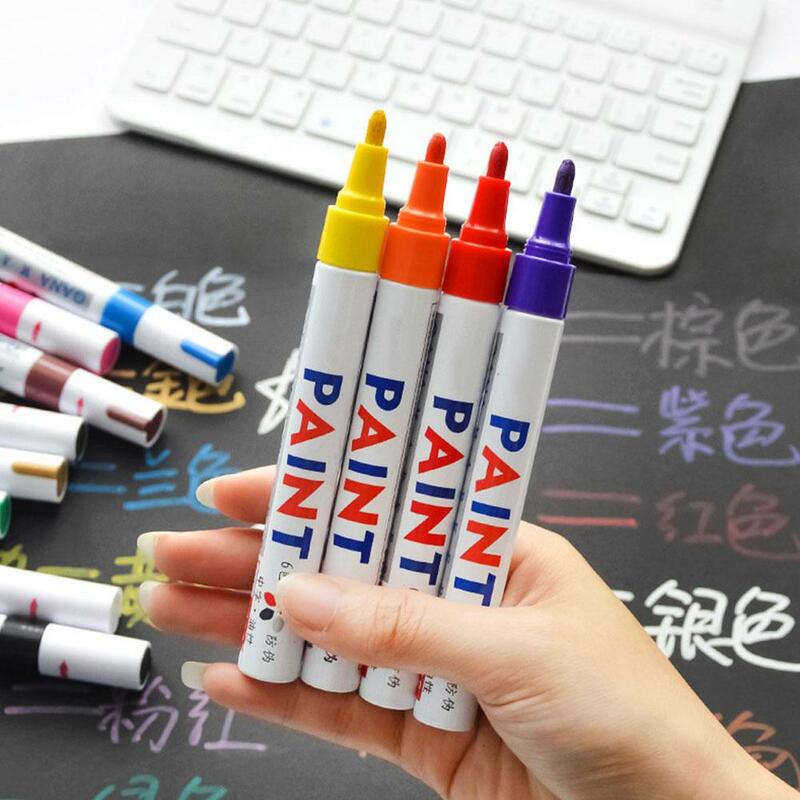 3ชิ้นสีขาวปากกาทาสีมาร์กเกอร์กันน้ำยางรถยนต์น้ำมัน set pulpen ปากกาทาสีแห้งเร็วและถาวร