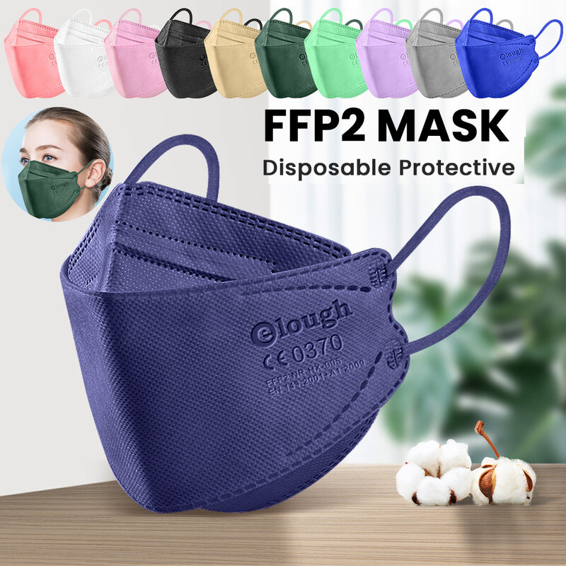 10-100PCS FFP2 Face Mask CE Approved FPP2 mascarilla Disposable KN95 KF94 Facial Mouth Black Fish Masks FFP2MASK kf94mask Korea