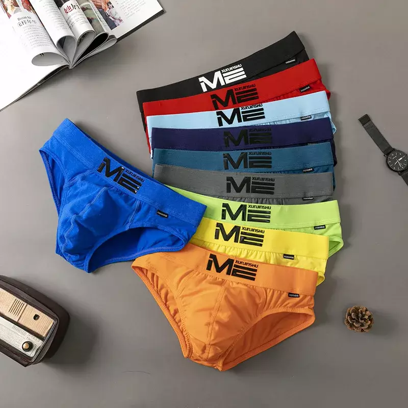 Calzoncillos con relieve 3D para hombre, ropa interior Sexy de cintura baja, de algodón, Gay, Bikini, lencería