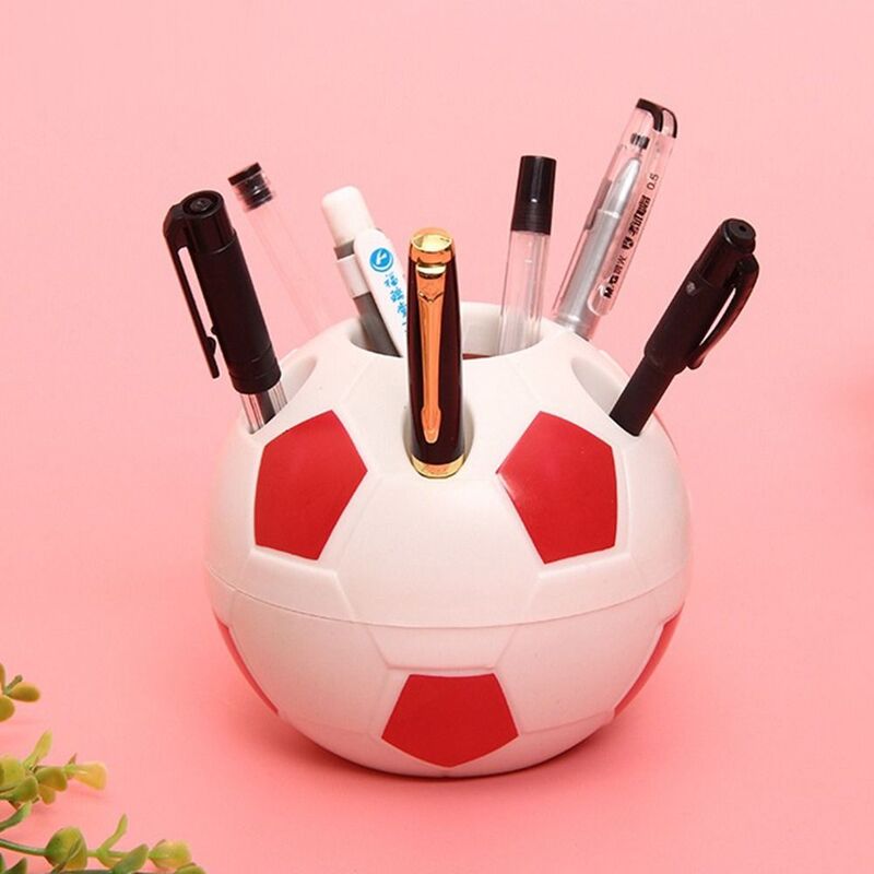 Soccer Shape Tool Supplies Pen Pencil Holder Football Shape Toothbrush Holder Desktop Rack Table Home Decoration Student Gifts