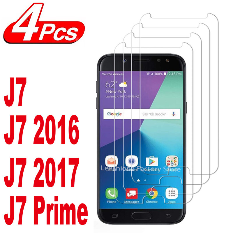 2/4Pcs Screen Protector Glass For Samsung Galaxy J7 2016 2017 Pro Prime Tempered Glass Film