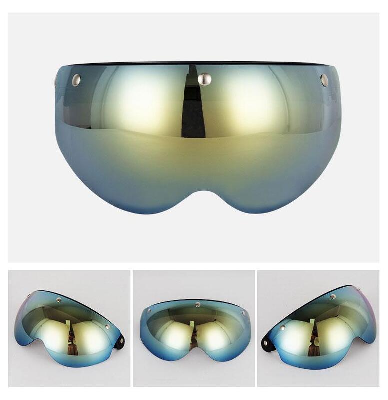 Motorhelm Lens W-Vormige Anti-Kras Flip Up Down Schild Vervanging Voor 3-Snap Open Gezicht Helmen Drop Shipping