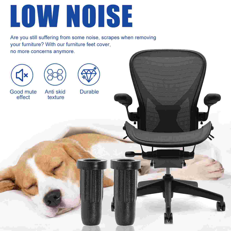 30 Pcs Non-slip Mute Protective Covers for Computer Desks Desks And Chairs (Black)