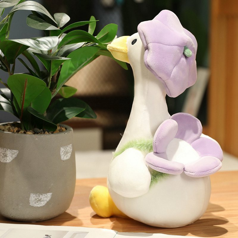 New 35/40/55cm Duck Doll Flower Goose Plush Toy Stuffed Animal Plush Toy Best Xmas Gift Kawaii Plushie Toy Simulation Funny Doll