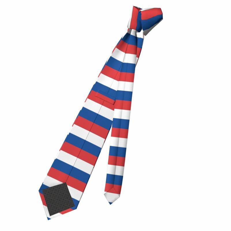 Cravate en soie Polyester 8cm pour hommes, drapeau de la russie, cou créatif Slim pour hommes, accessoires de chemise de fête de vacances