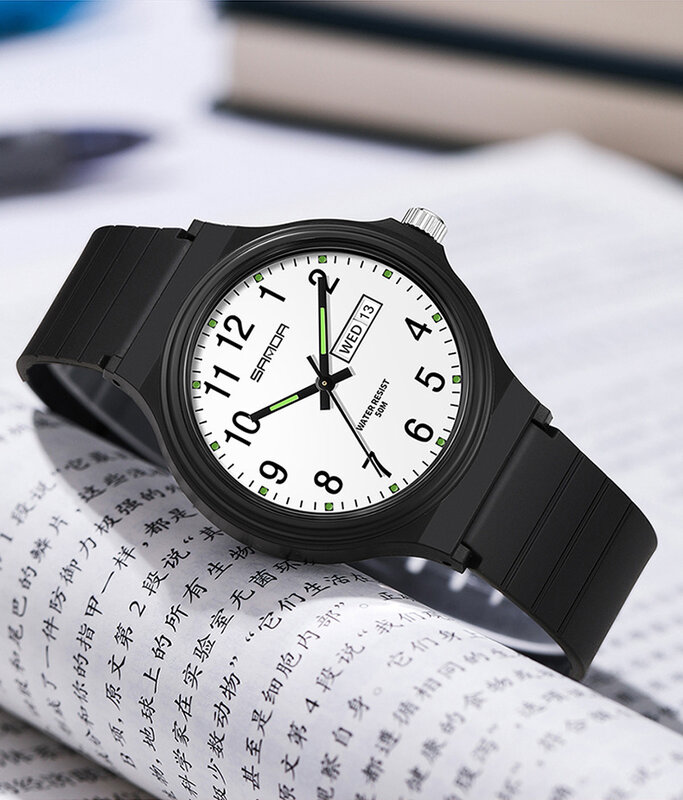 Sanda Studenten Uhren neues Design weiches TPU-Armband wasserdichtes Quarz werk Outdoor-Sport analoge Armbanduhr