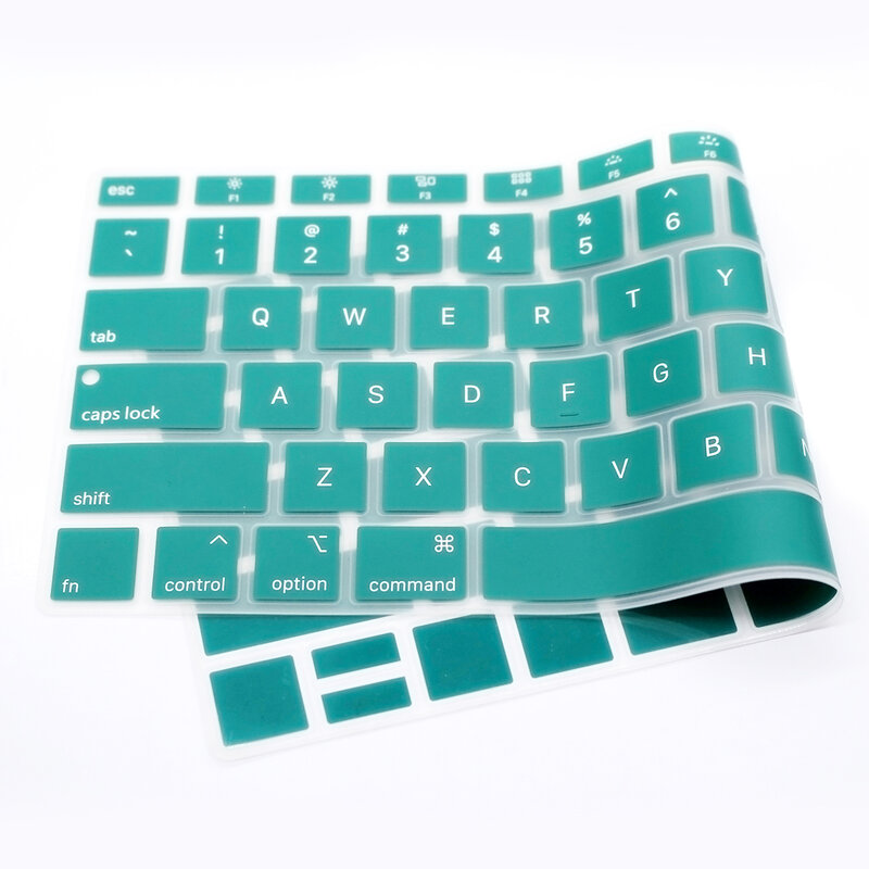 Cubierta de silicona para teclado de Macbook Pro 13, 2021, 2020, 2019, M1 Air 13, Protector de TPU, película adhesiva, UE, EE. UU., Enter
