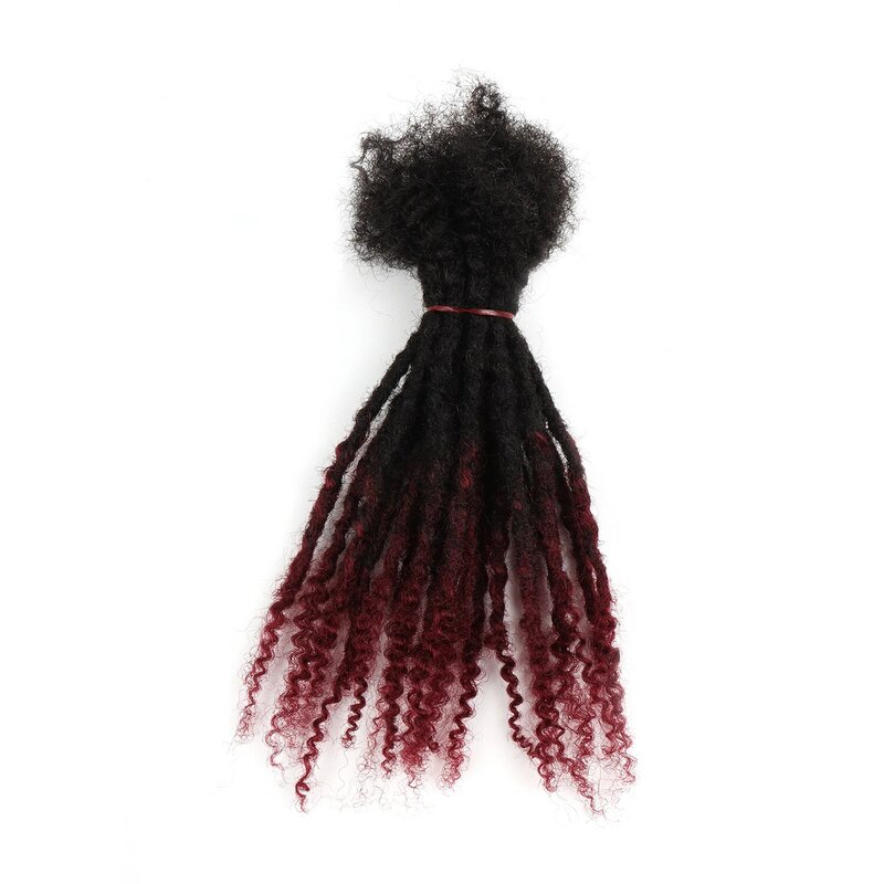 AHVAST-Extensiones Loc texturizadas de Color degradado, cabello humano suelto, puntas rizadas de ganchillo, 0,6 cm
