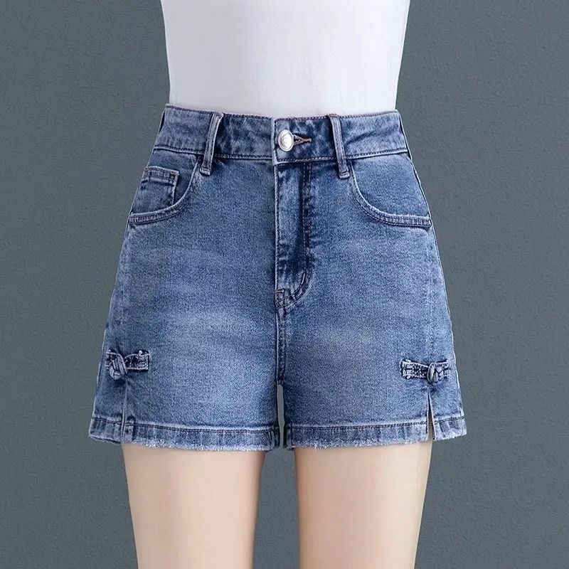 2024 nuovi pantaloncini di jeans Casual Slim a-line Outwear a vita alta
