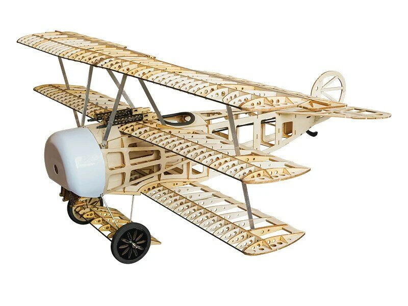 Kit de construction de modèle d'avion RC en bois balsawood, Fokker de puissance électrique, découpé au laser, bricolage, envergure de 770mm, modèle de calcul, robinet en bois E