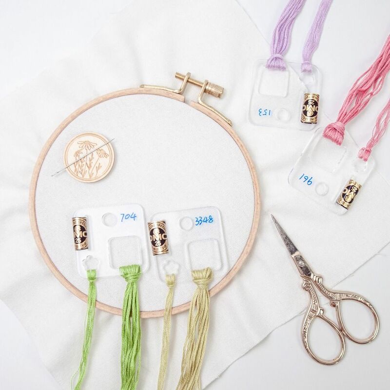 Soporte de hilo de bordar, cinta de cuerda acrílica para manualidades, etiqueta de tablero de bobinado, soporte de punto transparente