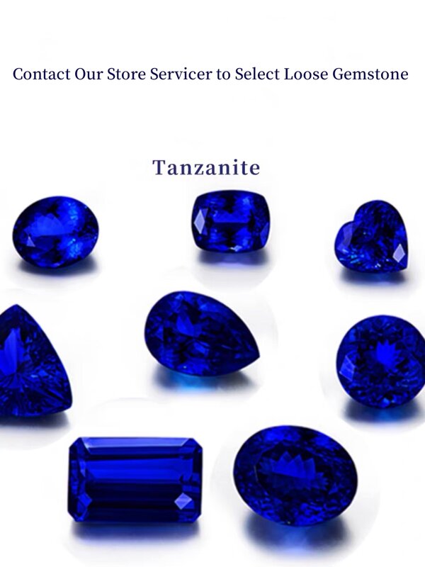 4A Tanzanite batu permata longgar alami menyesuaikan perhiasan menyesuaikan cincin anting gelang