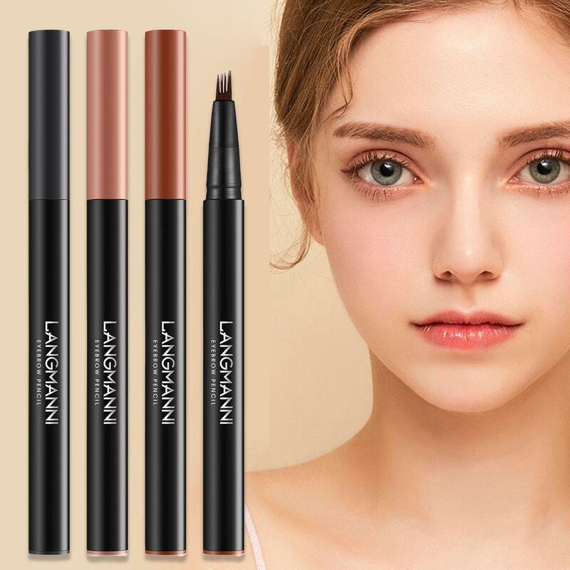 Three-dimensional Eyebrow Pencil Portable Waterproof Long-lasting Color Four Eye Easy Claws Natural Smooth Makeup X2H4