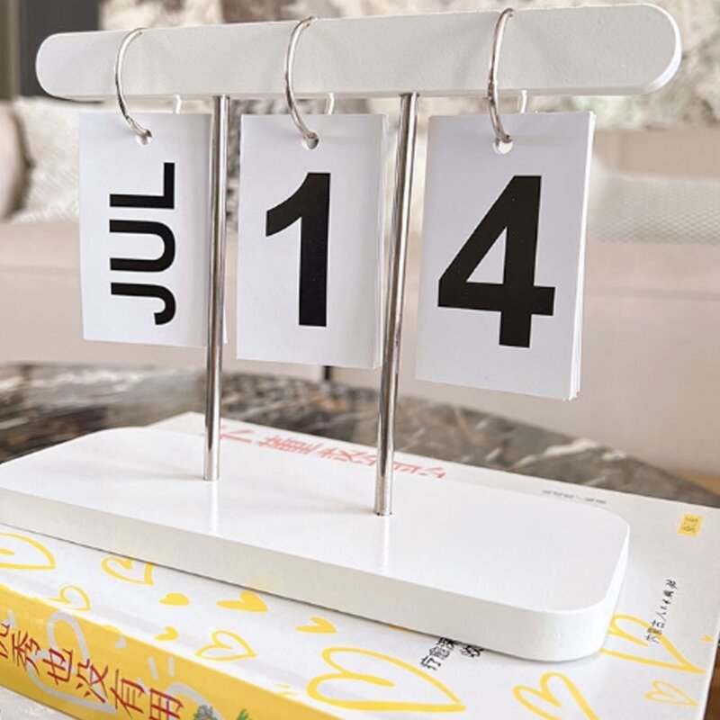 Desk Calendar, Daily Mini Desk Calendar Planner, Double Coil Binding Calendar Standing Flip Small Desktop Calendar Decor 3XUE