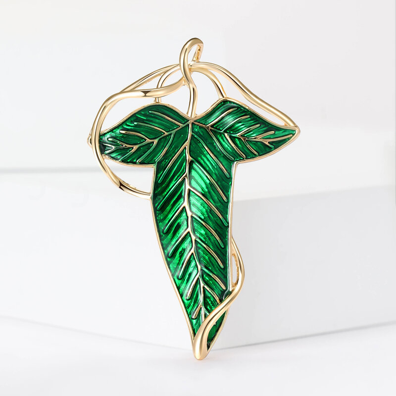 Modna emaliowana broszka w kształcie liścia dla kobiet unisex przypinka w kształcie rośliny 5 kolorów dostępne akcesoria imprezowe prezent