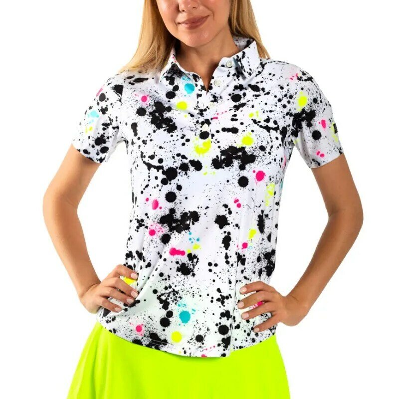 Niedziela Swagger damska koszulka golfowa koszulka polo piłka nożna tenis casual koszulka poliestrowa polo szorty wyścigowe rękaw top szybkie suszenie