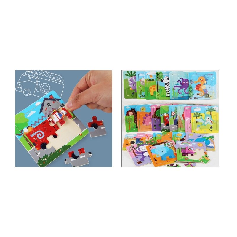 Puzzle Zabawki Edukacyjne Rozwój mózgu dziecka dla dzieci wieku 3–6 lat Poznaj wyobraźnię Dzieciństwo wieku przedszkolnym