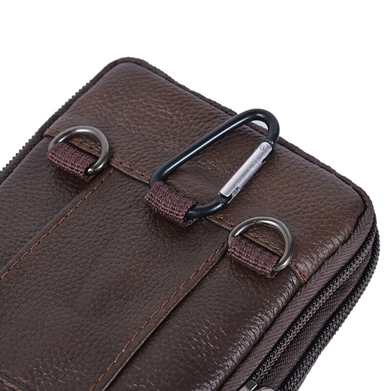 Mens Leather Waist Pack Phone Pouch Small Chest Shoulder Belt Bag Male Casual Business Messenger Crossbody Travel Shoulder Bag