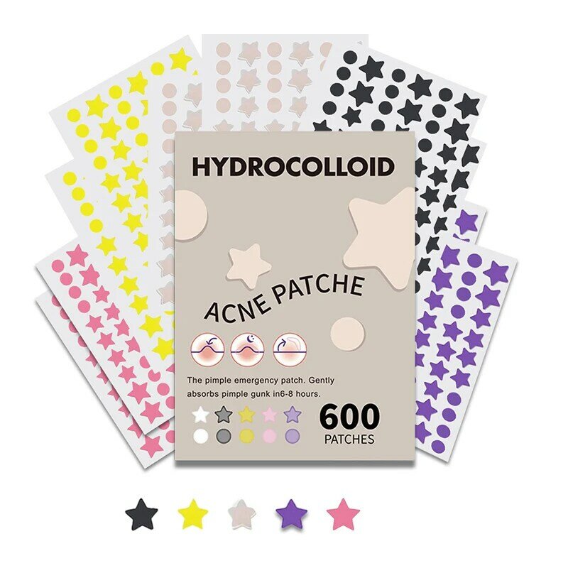 600 PCS/SET Star Pimple Patch Acne Colorful Invisible Acne Removal Skin Care Stickers Concealer Face Spot Beauty Makeup Tools