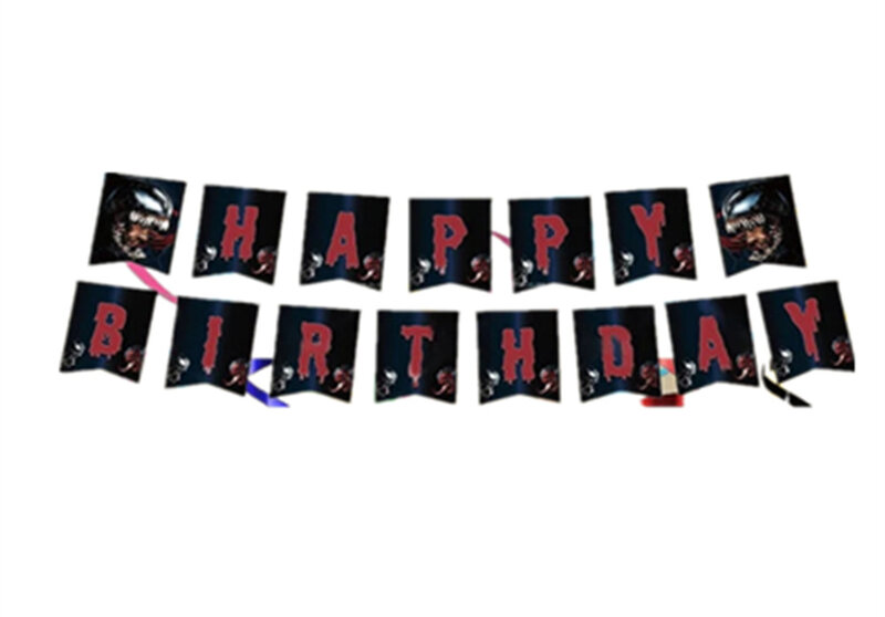 Decorazioni per feste di compleanno a tema Venom decorazioni usa e getta Set di stoviglie piatto Cup cake topper forniture per feste di compleanno azione