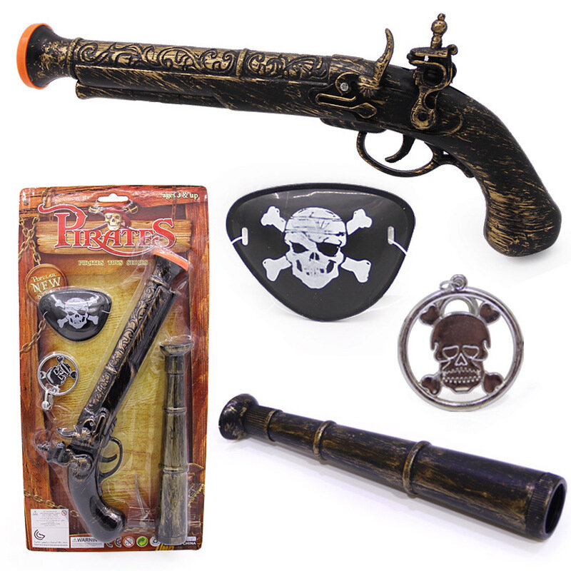 Пиратский пистолет на Хэллоуин, детский пластиковый игрушечный пистолет, набор пиратских пистолетов для косплея, подарок для детей