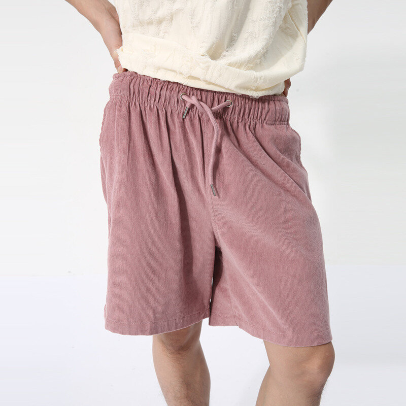 NOYMEI-pantalones cortos rectos para hombre, Shorts sencillos de Color sólido, holgados e informales, combinan con todo, Color rosa, WA4406, 2024