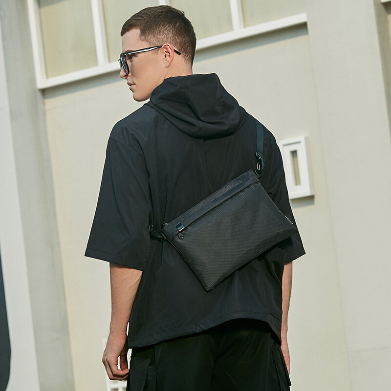 Minimalist Black Shoulder Bag Male Large Oxford Cloth Crossbody Bags Men's Business Messenger Bag for Men Suitable for Daily Use