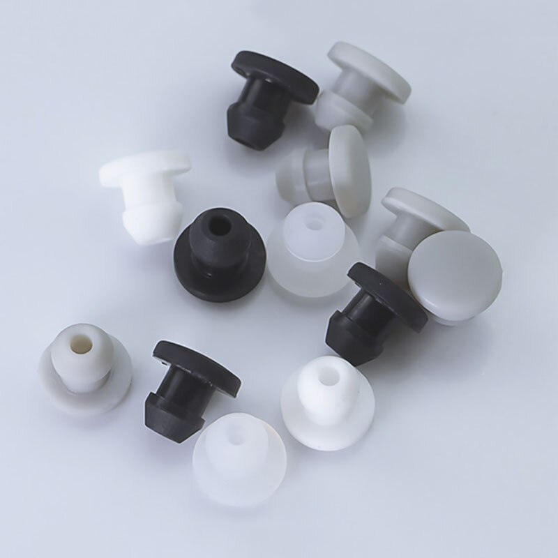 Tapas de goma de silicona tipo T, junta a presión, tapón de sellado final, 2,5mm-15mm, negro, blanco, gris, transparente