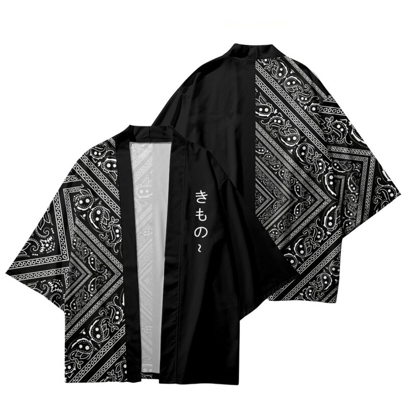 Традиционная азиатская одежда, женский кардиган с рукавами три четверти и принтом пейсли, рубашки в стиле кимоно, юката