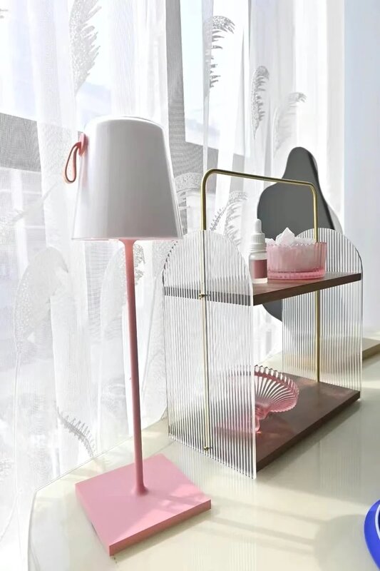 Lámpara de mesa de ambiente RGB colorida para exteriores, lámpara impermeable, táctil superior, atenuación infinita, lámpara portátil extraíble