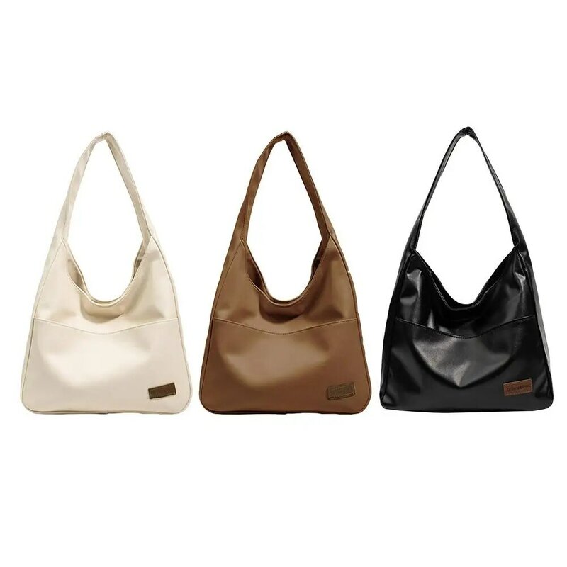 Bolsa de ombro minimalista em couro PU feminina, bolsa sólida, crossbody, trabalho, todos os fósforos, 3 cores