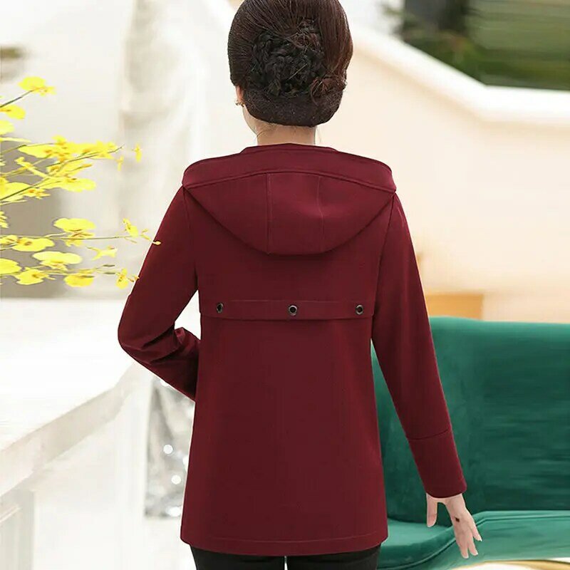 Mother Wear Jacket 2024 New Middle-Aged Elderly Coat Women's Windbreaker Spring Autumn Outerwear Tops 5XL Female Coats