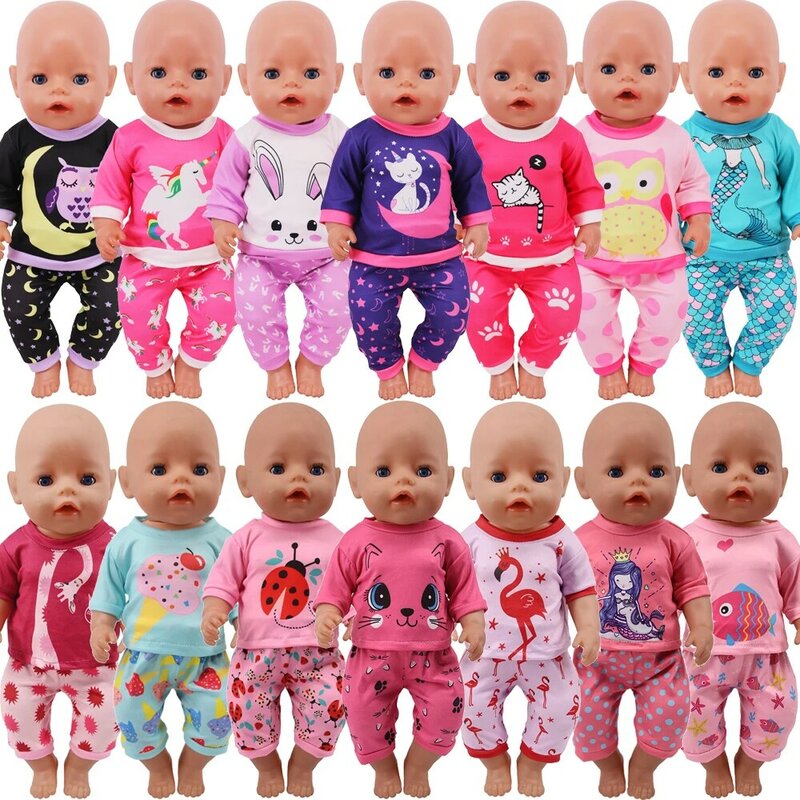 2 Pcs/Set=Shirts + Pants Doll Clothes Accessories For Born Baby 43cm & 18 Inch American Doll Girl's Toys & Our Generation Nenuco