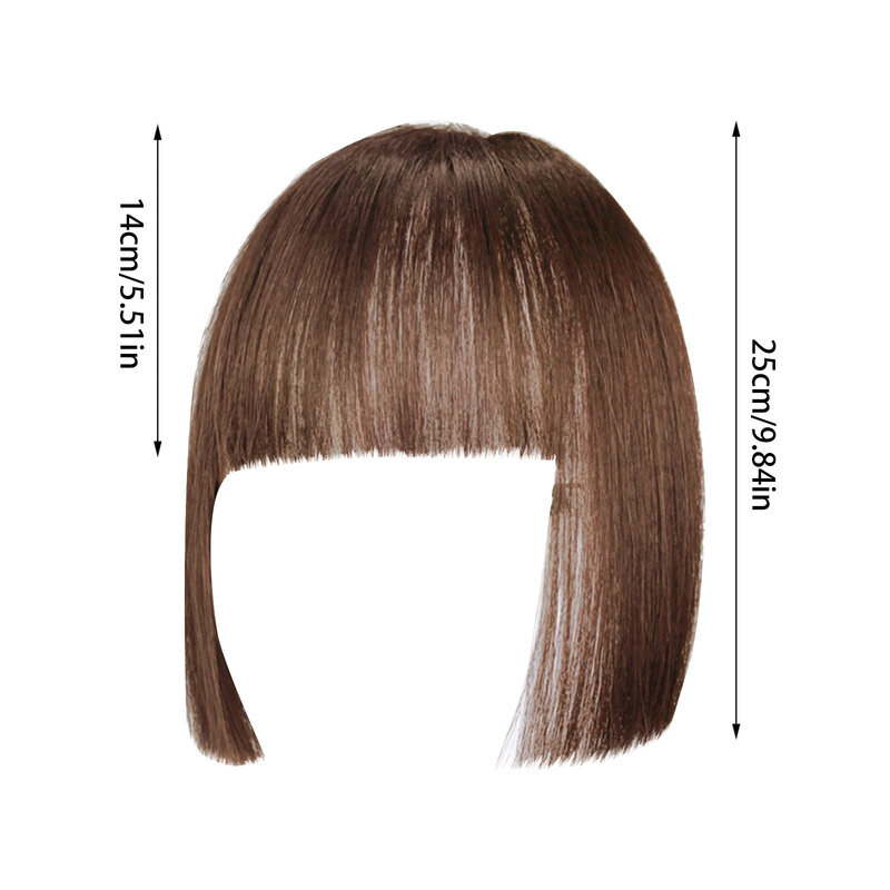 Synthesis Princess Cut Bangs Hair Extension Synthetic Wig Natural High Temperature Synthetic Fake Bangs Hair Piece Clip