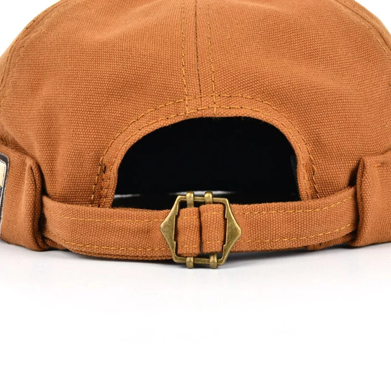 Damskie męskie bawełniane czapki z daszkiem bez daszków bez ronda Retro regulowane Hip-styl hiphopowy kapelusz modne jednokolorowe jarmułki