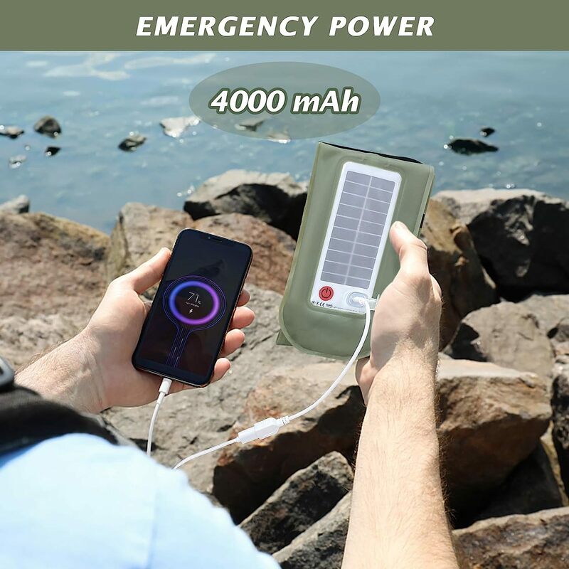 ZTARX 60-86cm Portable Inflatable Foldable Solar 2000mah Tent Camping Light Ipx7 Waterproof Swimming Pool Party Night Swimming