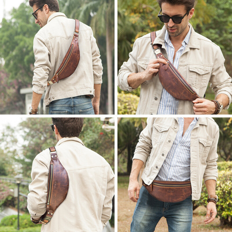 Tas pinggang kulit asli untuk pria, tas pinggang, tas sabuk, tas telepon, tas pinggang kecil, tas kulit untuk pria