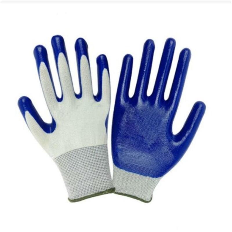 1 Pair Nylon Gardening Gloves Waterproof Stab-resistant Double-layer Latex Coated Non-slip Wear-resistant for Outdoor Handling