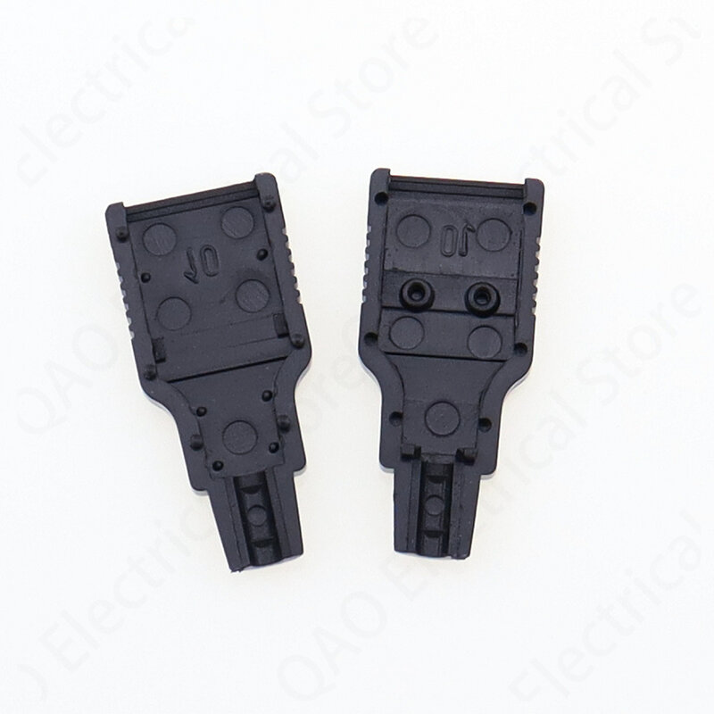 IMC hot New 10pcs Type A Male USB 4 Pin Plug Socket Connector With Black Plastic Cover