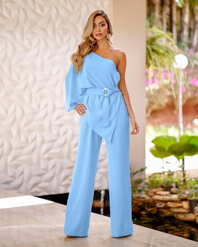 Spring and summer formal new women's new one-sleeved rompers slim pants
