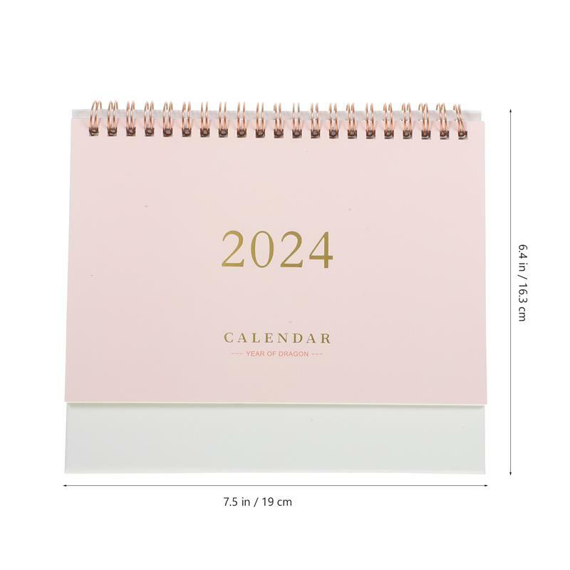 Biurko stojący kalendarz 2024 biurkowy mały miesięczny terminarz stół biurowy harmonogram Mini do położenia na blacie na ścianę codziennie dekoracyjny