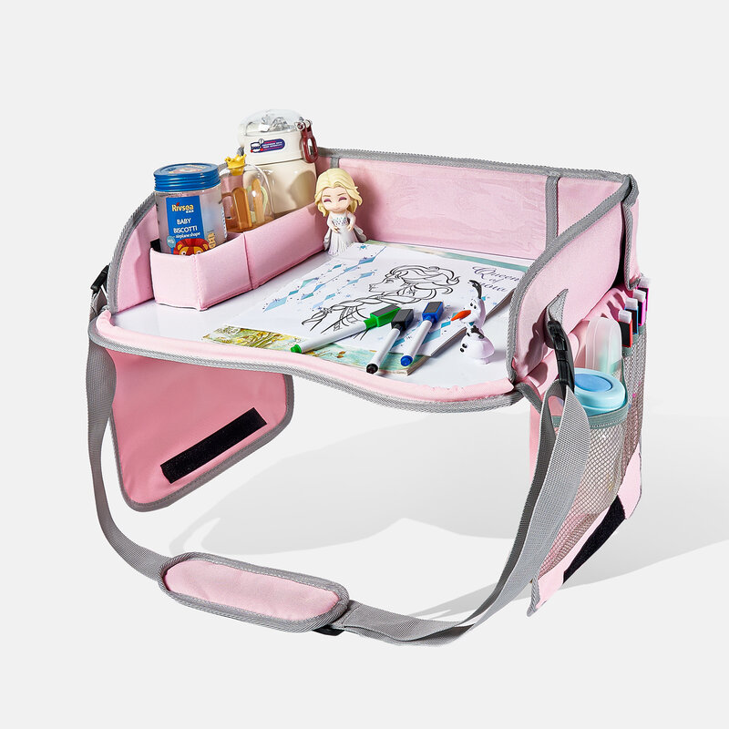 Asiento de coche portátil para niños, bandeja de viaje para niños, tablero de pintura, mesa de juego de viaje, soporte organizador impermeable