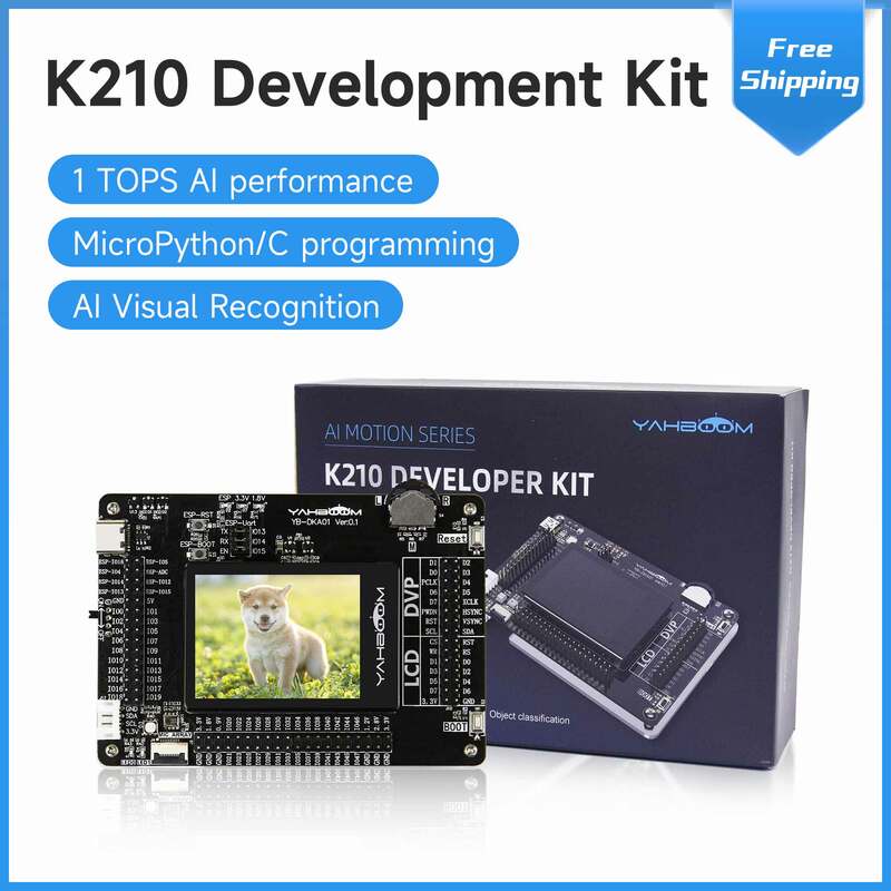 Yahboom-Kit de desarrollador K210, compatible con programación de MicroPython en idioma C, para reconocimiento Visual IA, detección facial de aprendizaje profundo