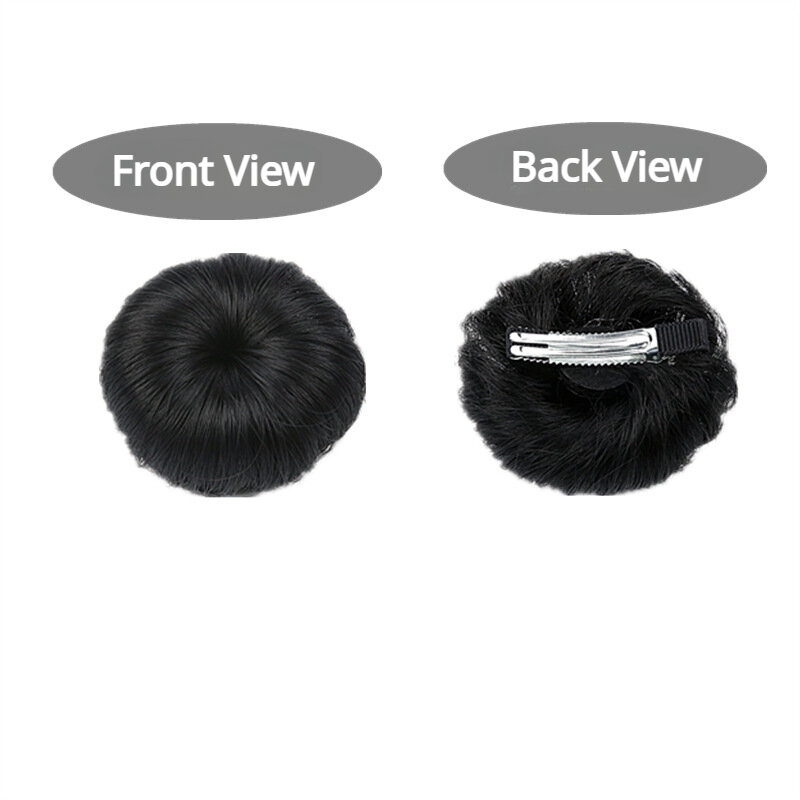 Synthetic Fiber Hair Bun with Clip Hair Extension Chignon Donut Bun Short Ponytail Wig Hairpiece for Baby Girls Small Size