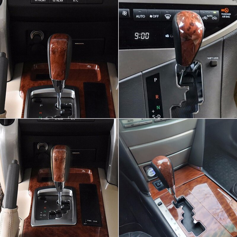 Pomello del cambio per auto con venature del legno per/Fortuner Crown Land Cruiser leva del cambio Stick nero
