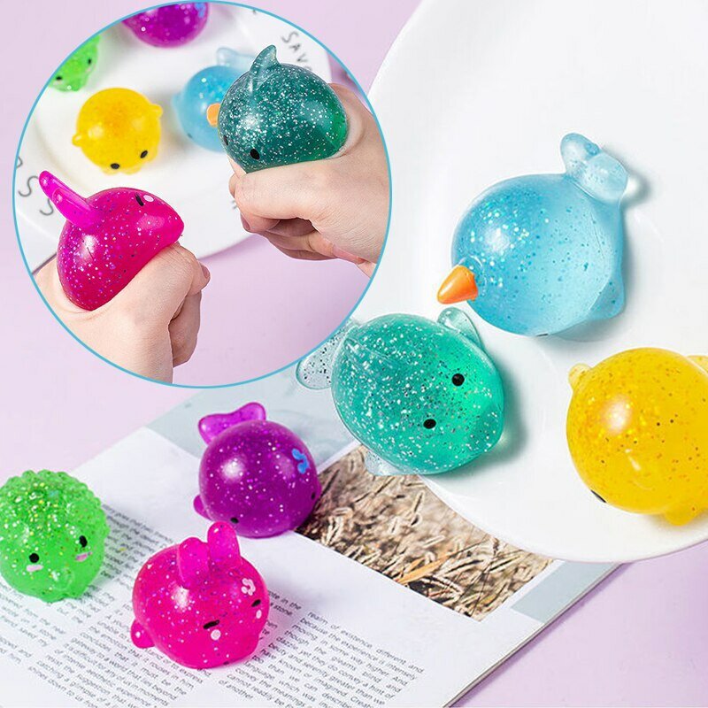 ZK30 Big Spongy Squishy Mochi Fidget Toys Kawaii Animal Soft Cute Fun PopIt Sensory Antistress Squeeze Toys Kids Powder Mochi