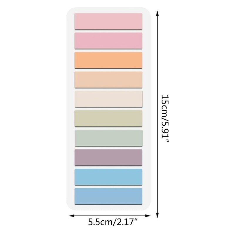 Y1UB 1200 시트 Morandi 형광 색인 탭 학생용 직사각형 스티커 메모