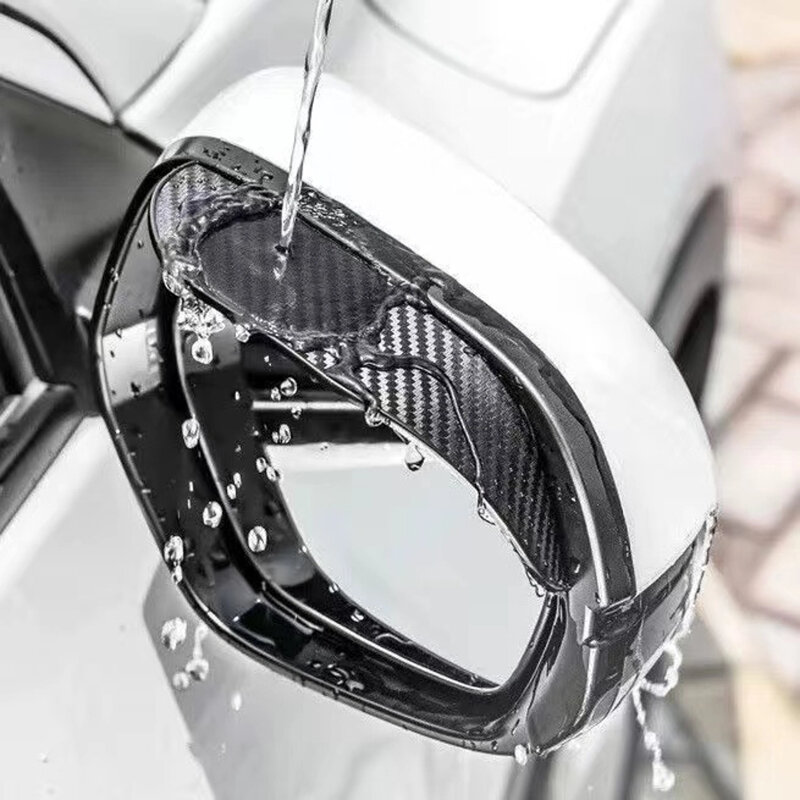 2 pezzi specchietto retrovisore per auto parapioggia visiera per sopracciglia in fibra di carbonio lato retrovisore per auto visiera parasole per neve copertura antipioggia accessori per specchietti auto